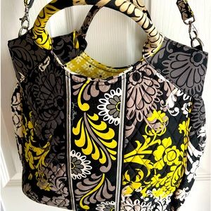 Vera Bradley Large Tote in Baroque w/Handles & Crossbody Strap EUC